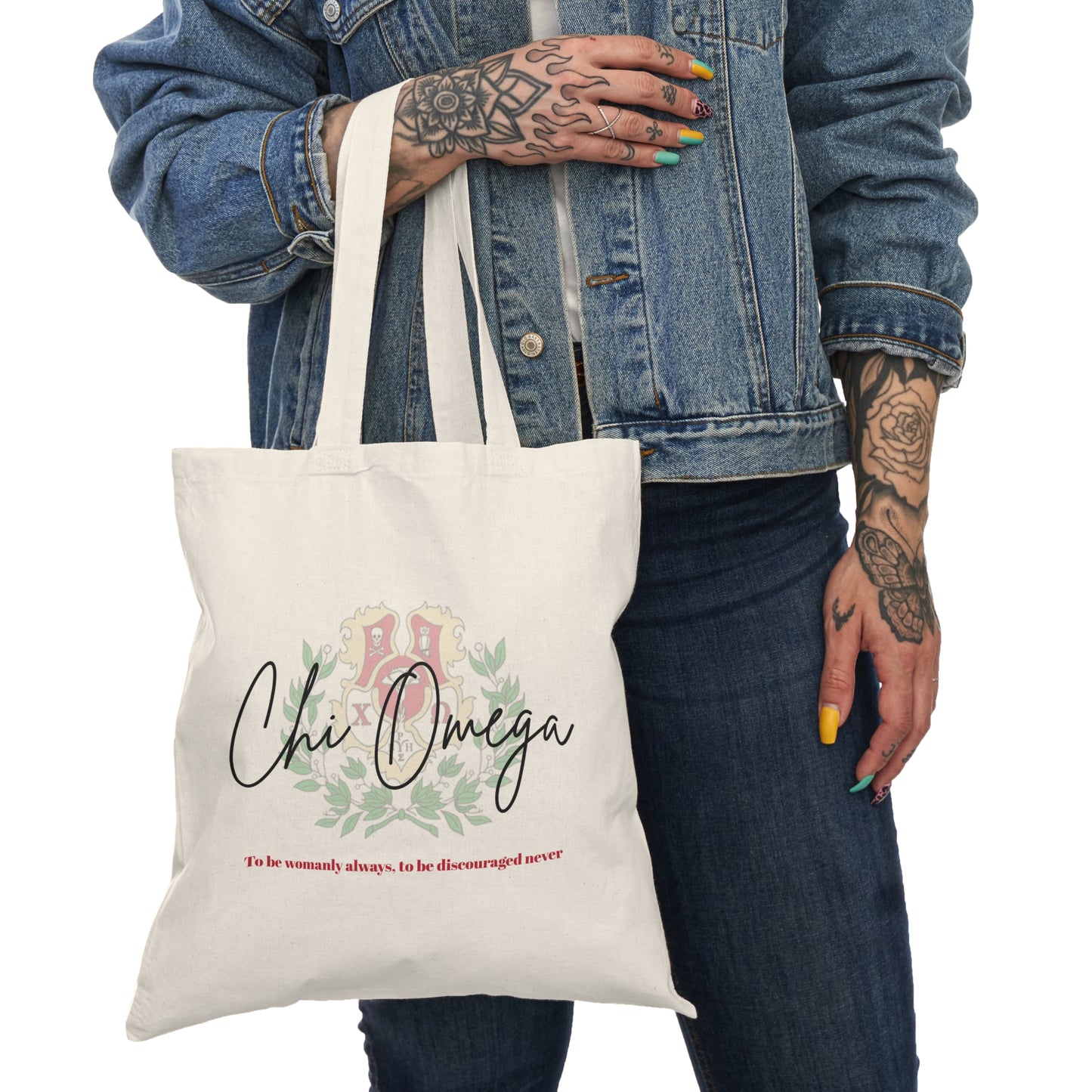Chi Omega tote bag